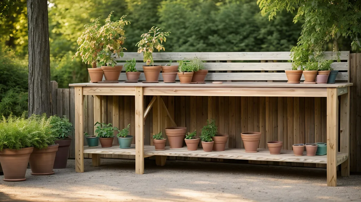 Building Our DIY Potting Bench with Storage Using Woodworking Plans
