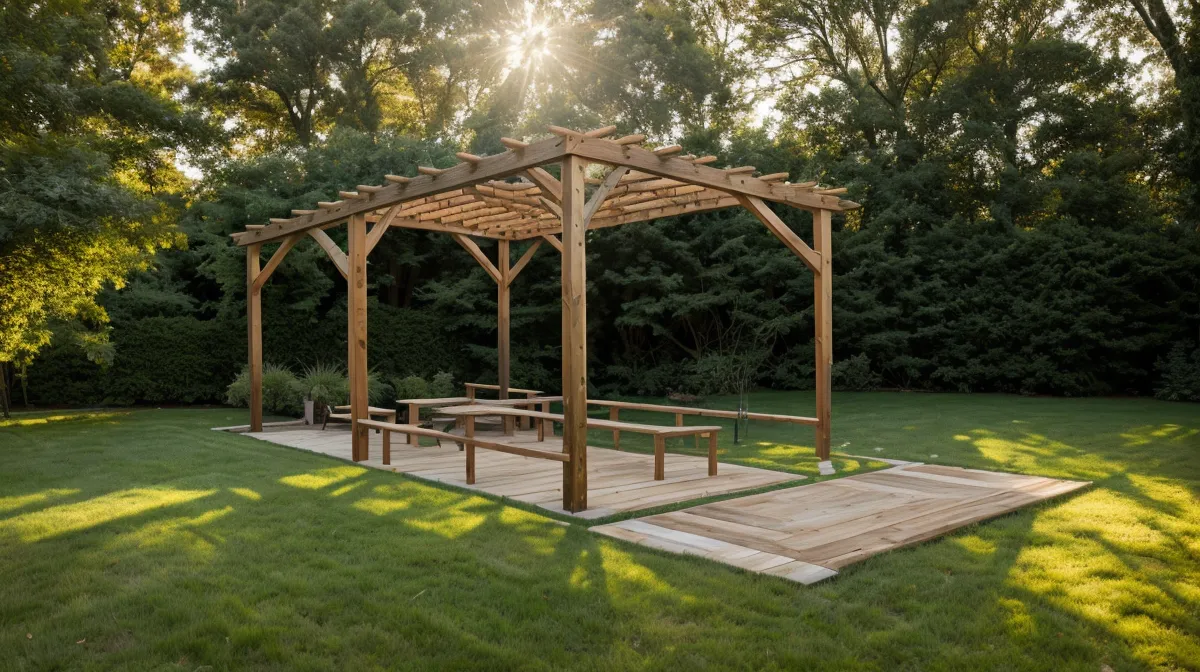 Sturdy DIY wood trellis for climbing plants built as a vertical garden structure
