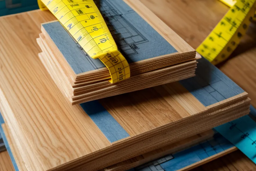 Construction plans and a tape measure on pressure-treated lumber.